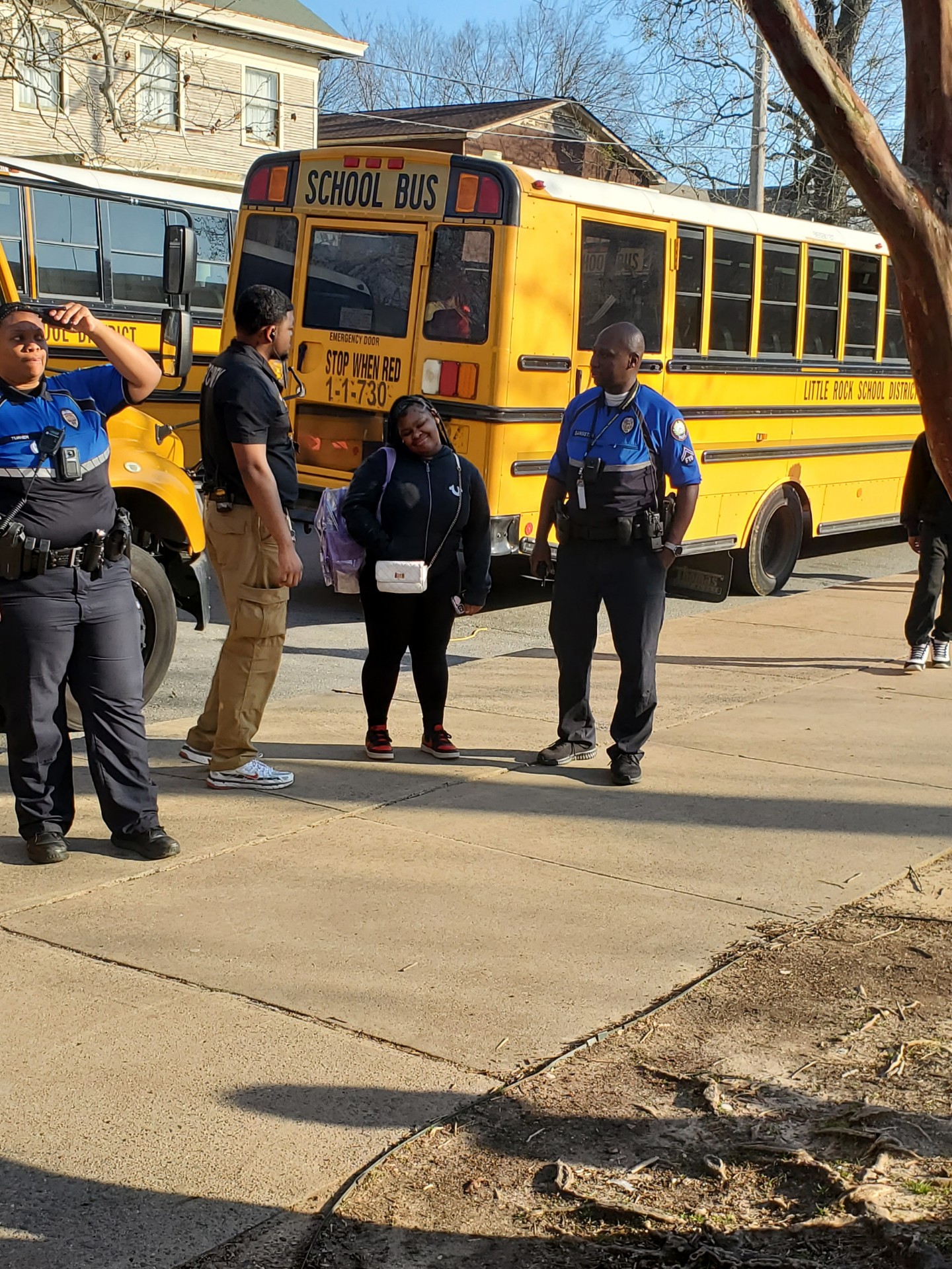 security in front of bus