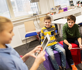 Children using technology