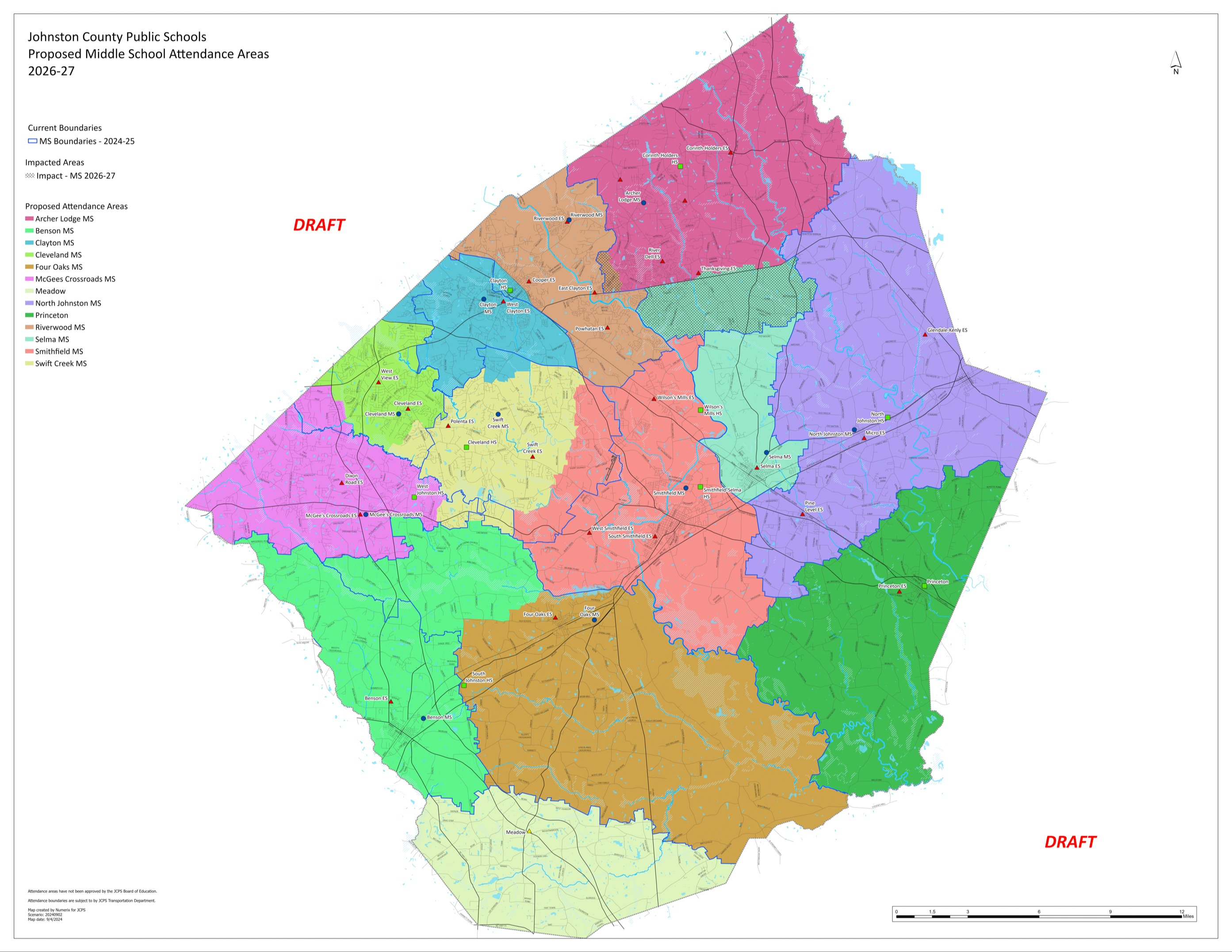 middle school assignment map