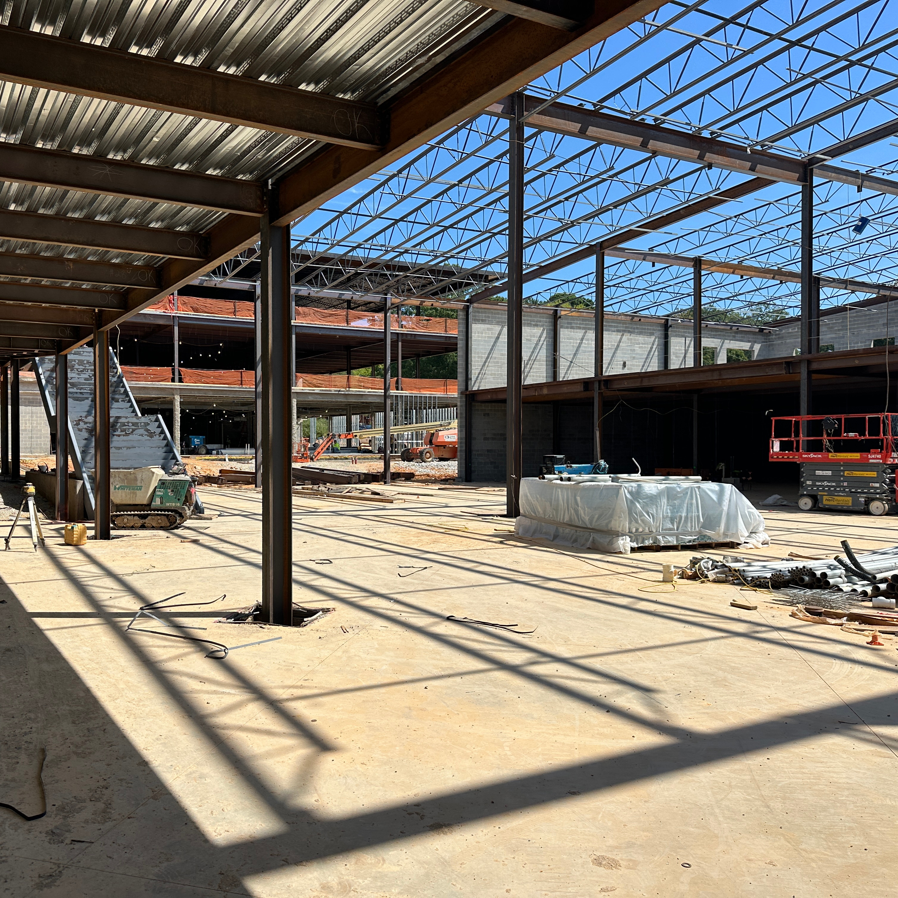 Cafeteria looking up to media center