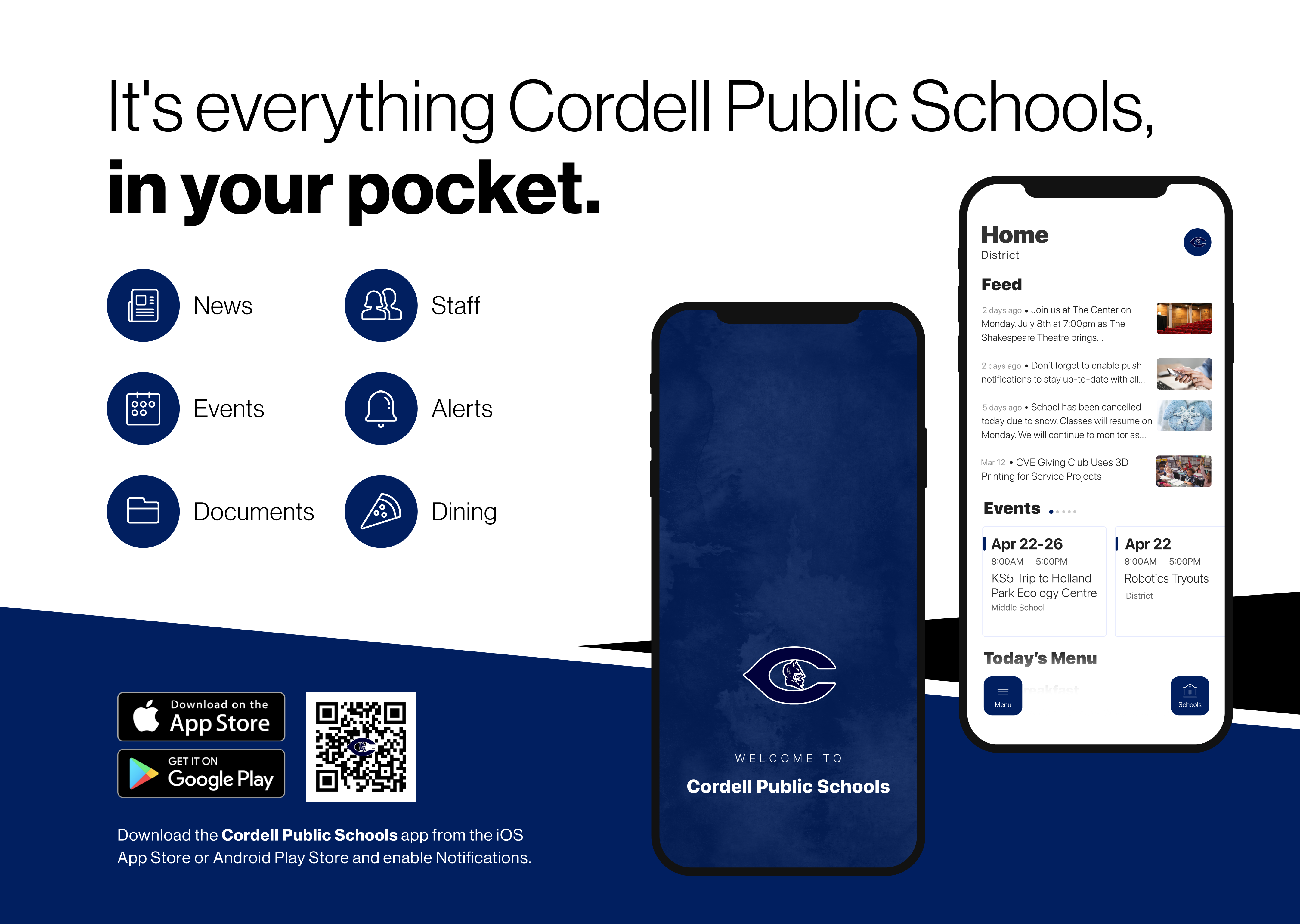 Say hello to Parent-Teacher chat in the new Rooms app. Download the Cordell Public Schools app in the Google Play or Apple App store