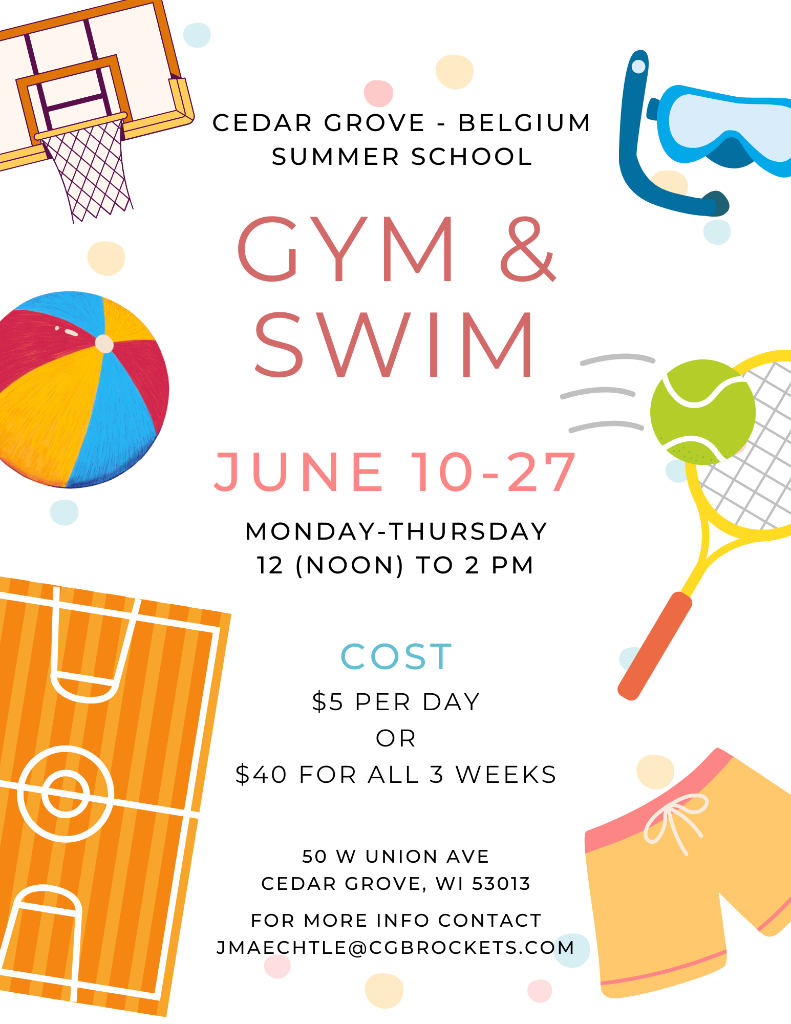 summer school gym and swim