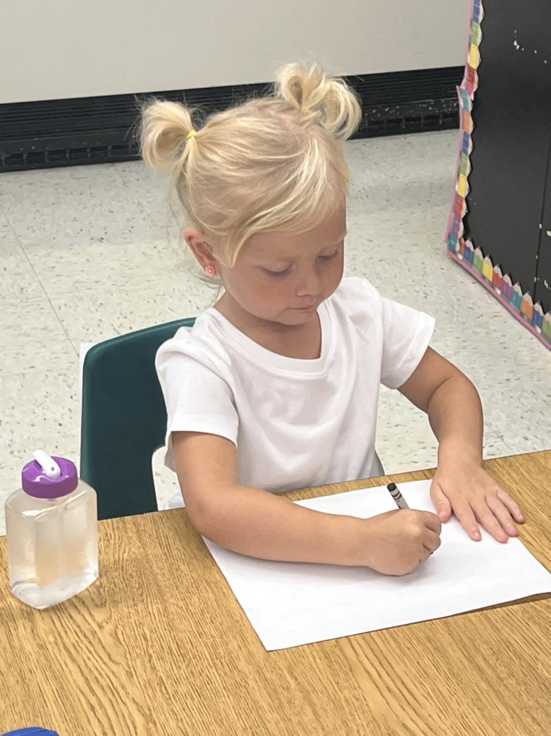 Young student working at a desk