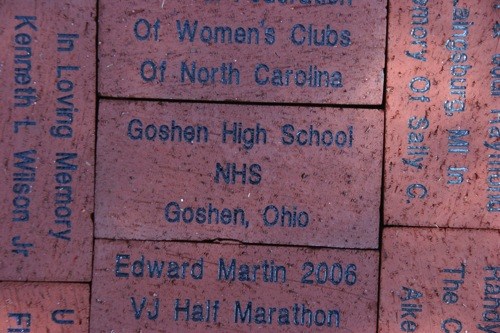 Engraved brick