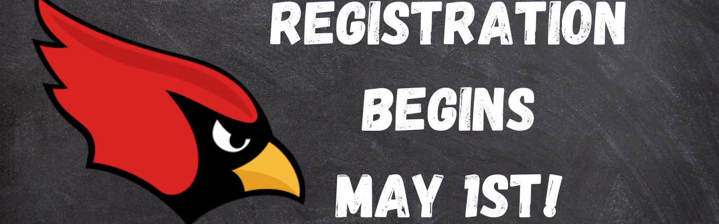 cardinal logo with text registration begins may 1st