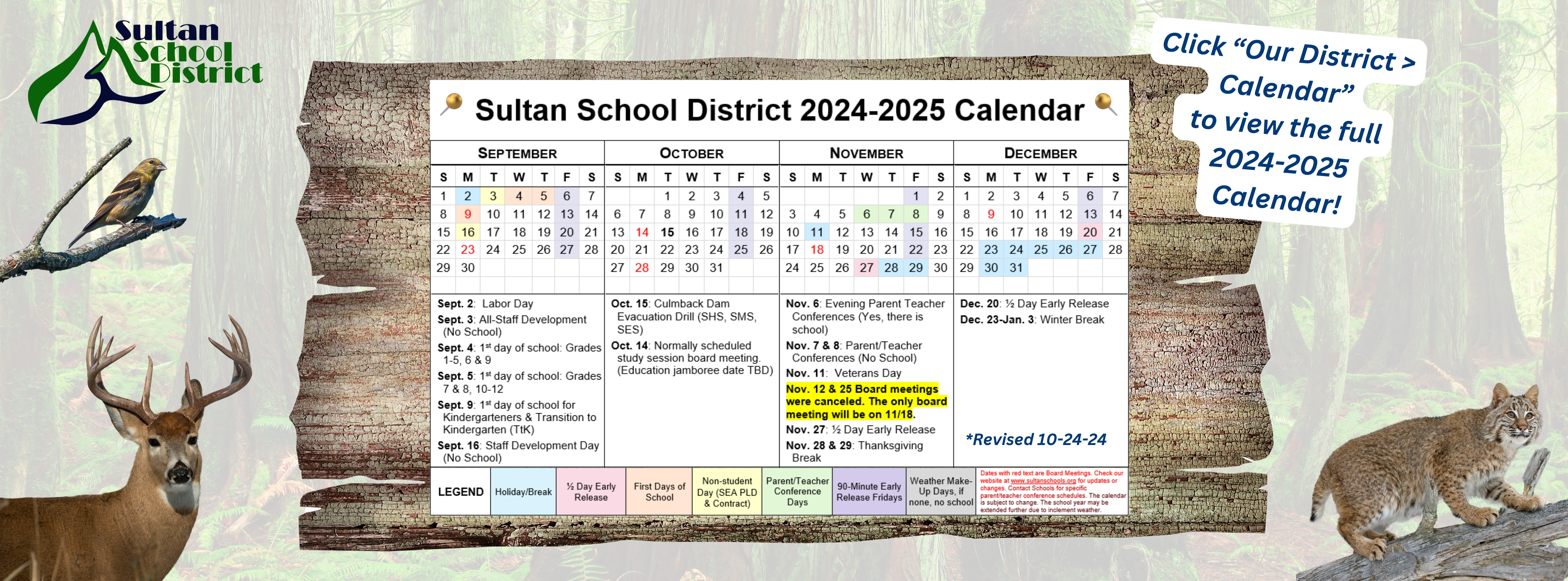 First Few months of school calendar for the 24-25 school year.