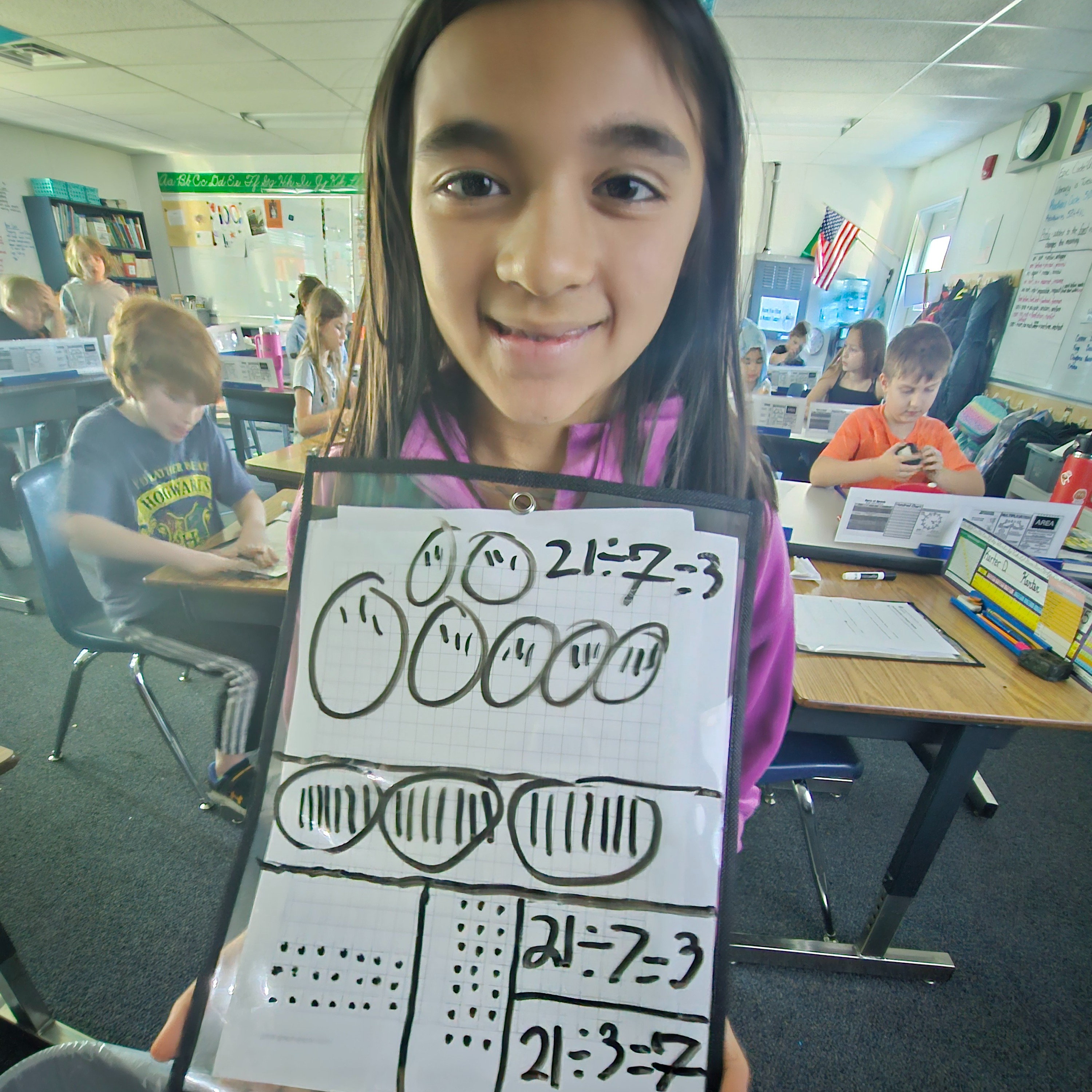 Practicing math at Sultan Elementary School