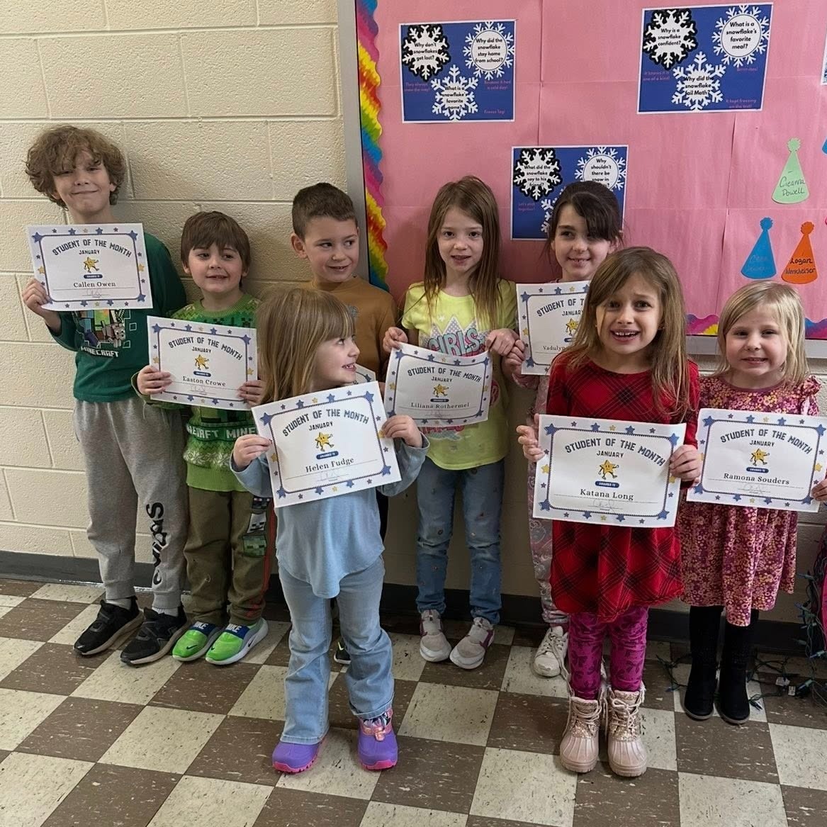 January students of the month:  perseverance 
