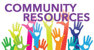 Community resources: picture with many hands