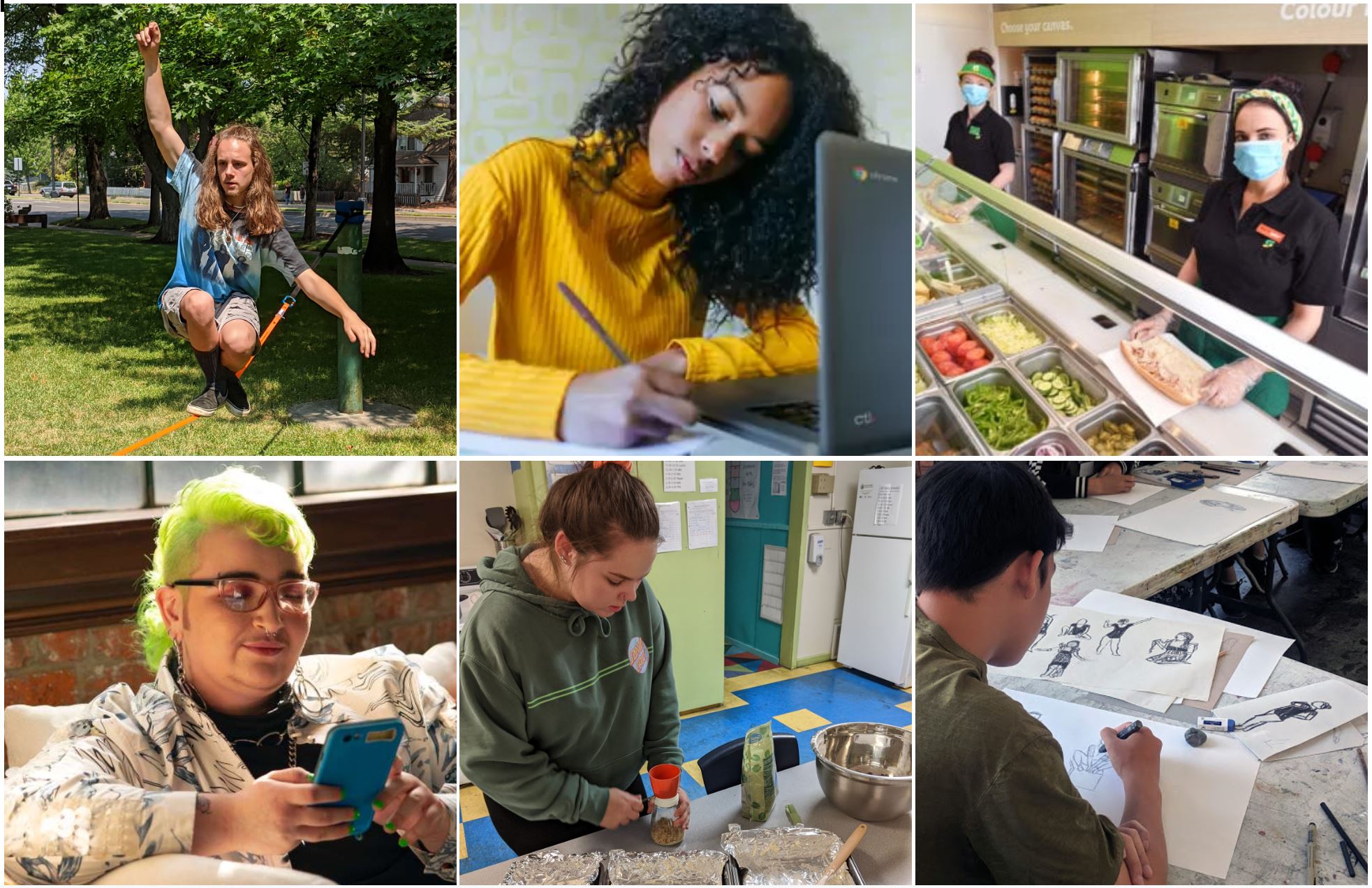Collage of Students participating in activities at ATI
