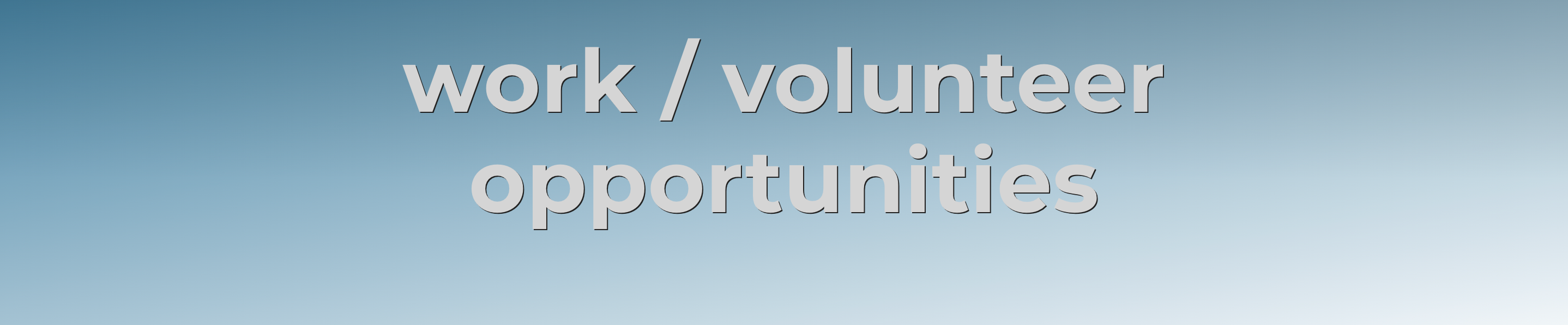 work/ volunteer opportunities