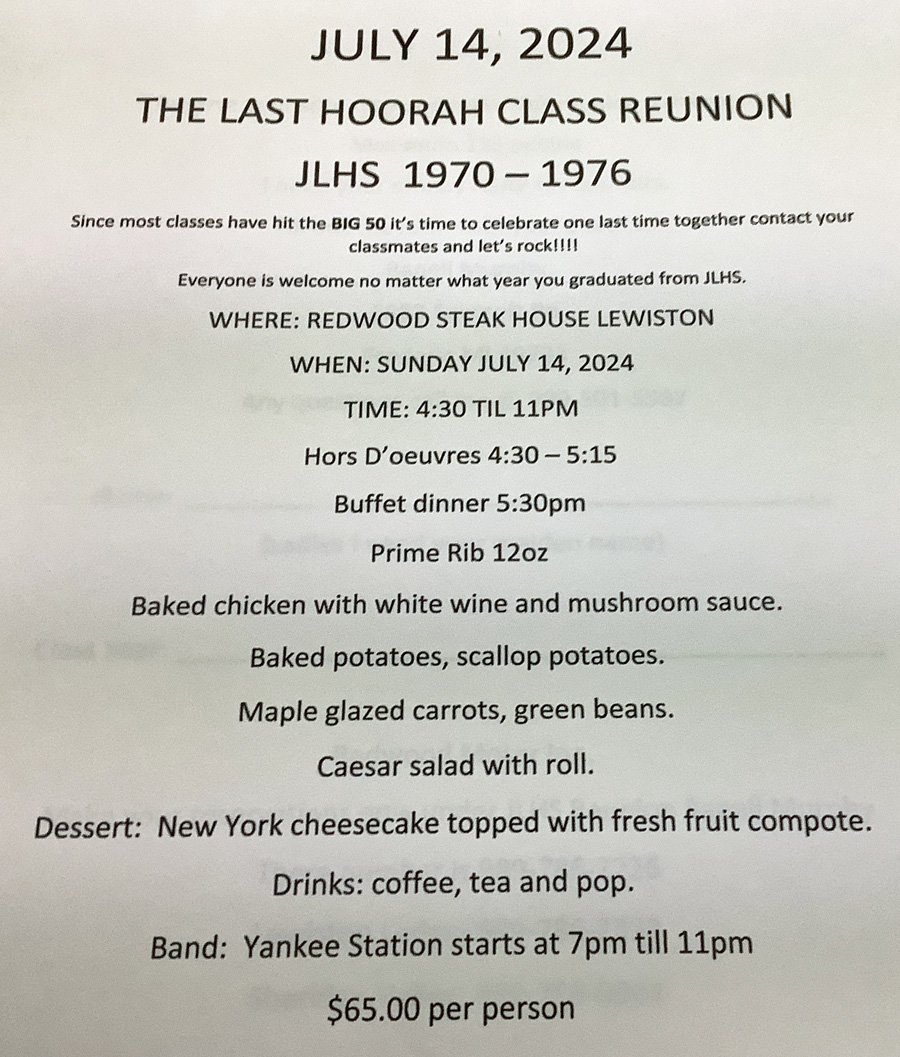 Reunions JohannesburgLewiston Area Schools