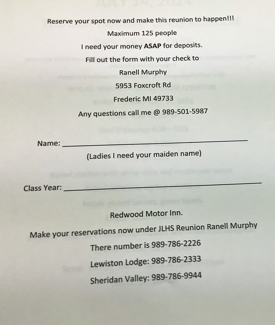 Reunions JohannesburgLewiston Area Schools