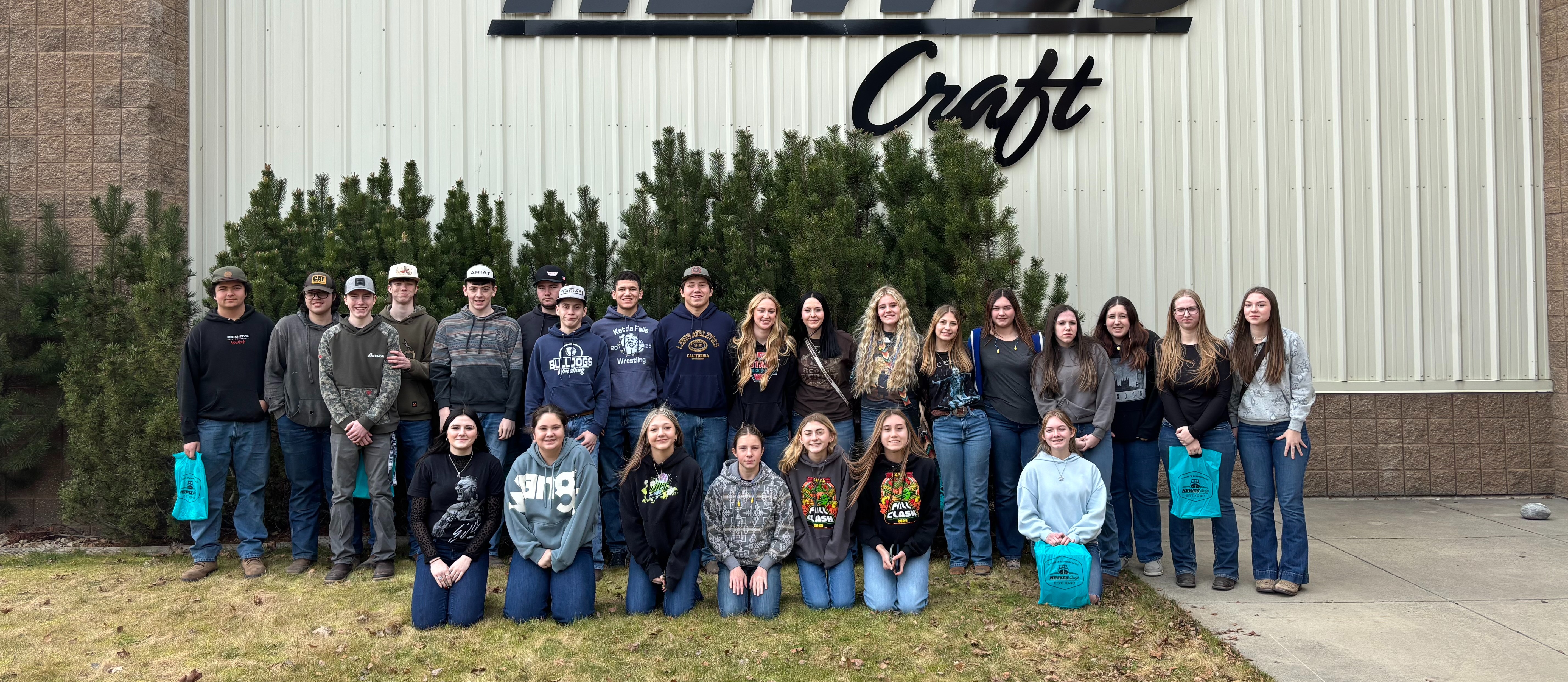 Students visiting local business