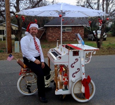 Charles on his Triano in the Metter Christmas Parade.