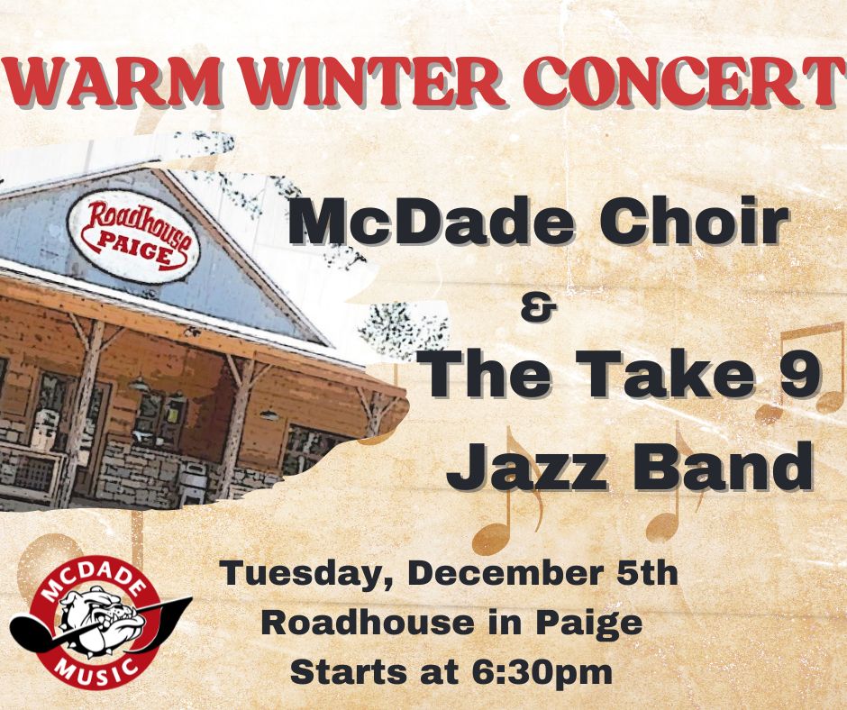 Choir and Jazz Band Concert Tuesday December 5th