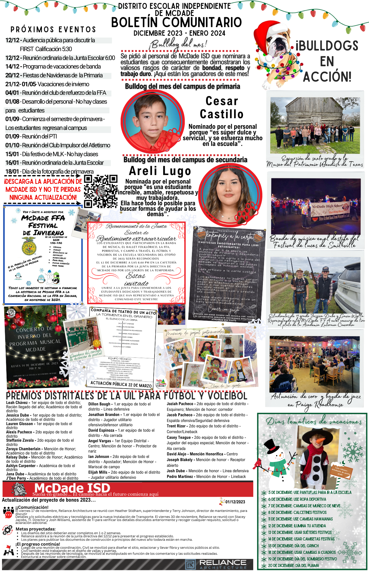 December Newsletter Spanish