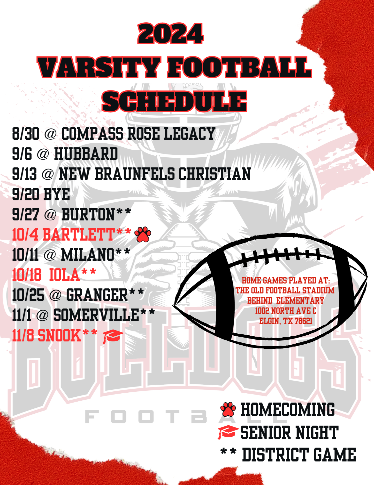 Varsity Schedule