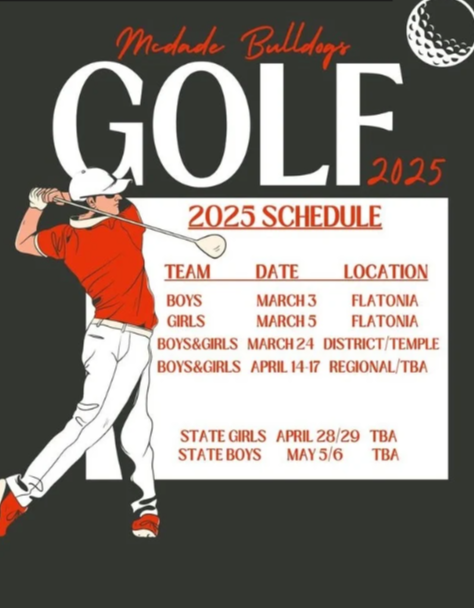 golf schedule