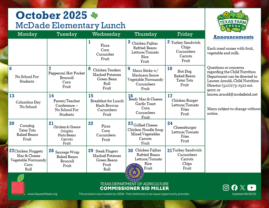 breakfast menu - english
