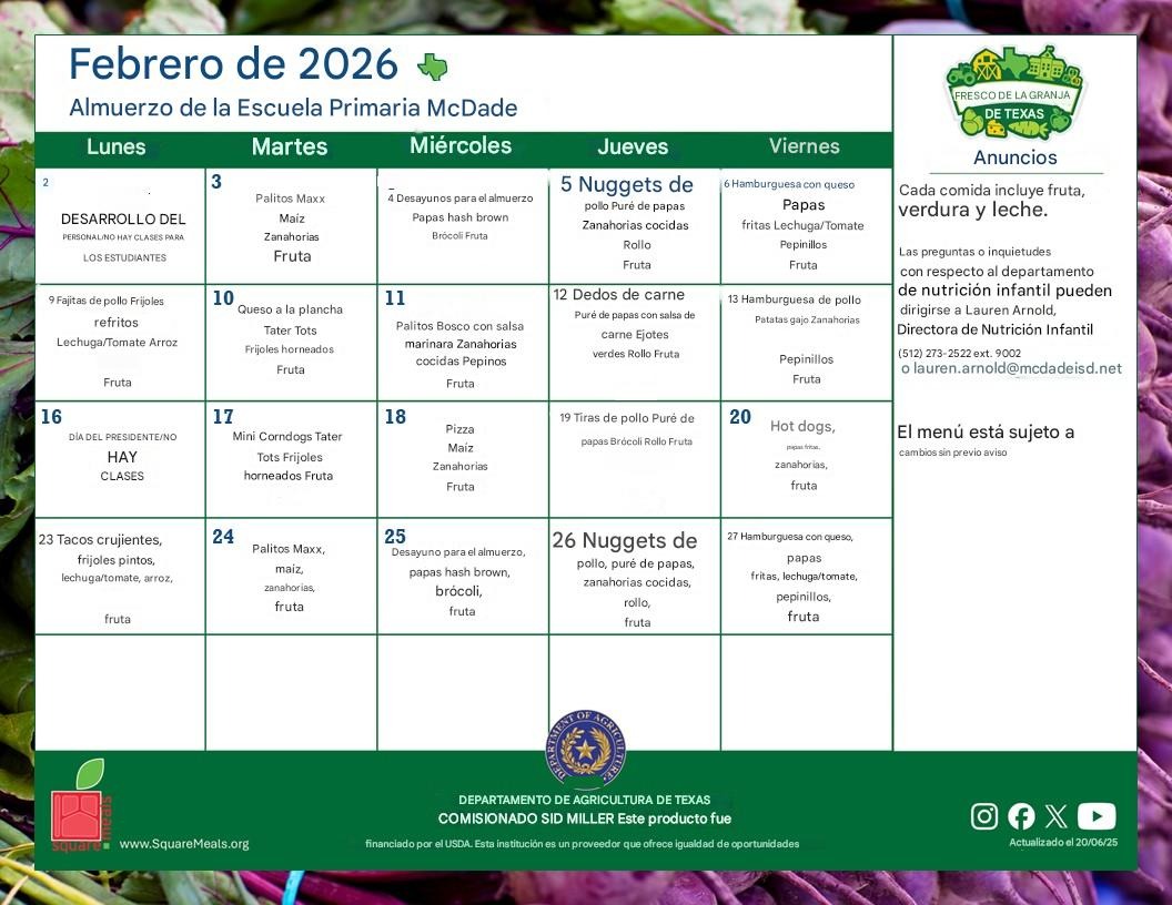 breakfast menu - english