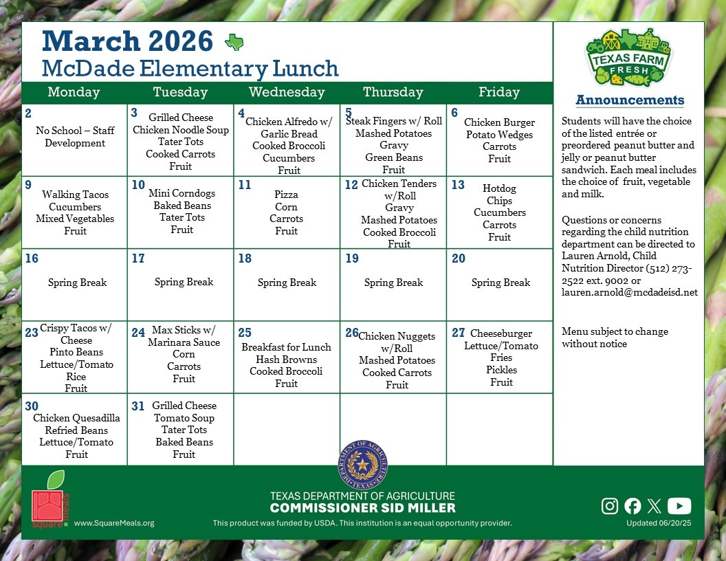 breakfast menu - english