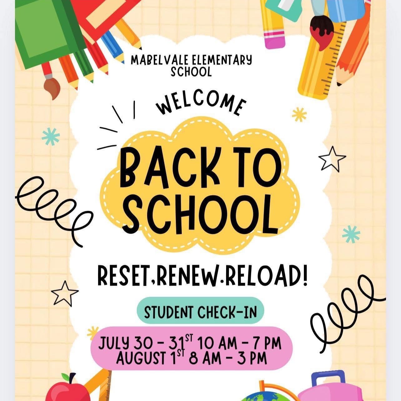 welcome colorful school