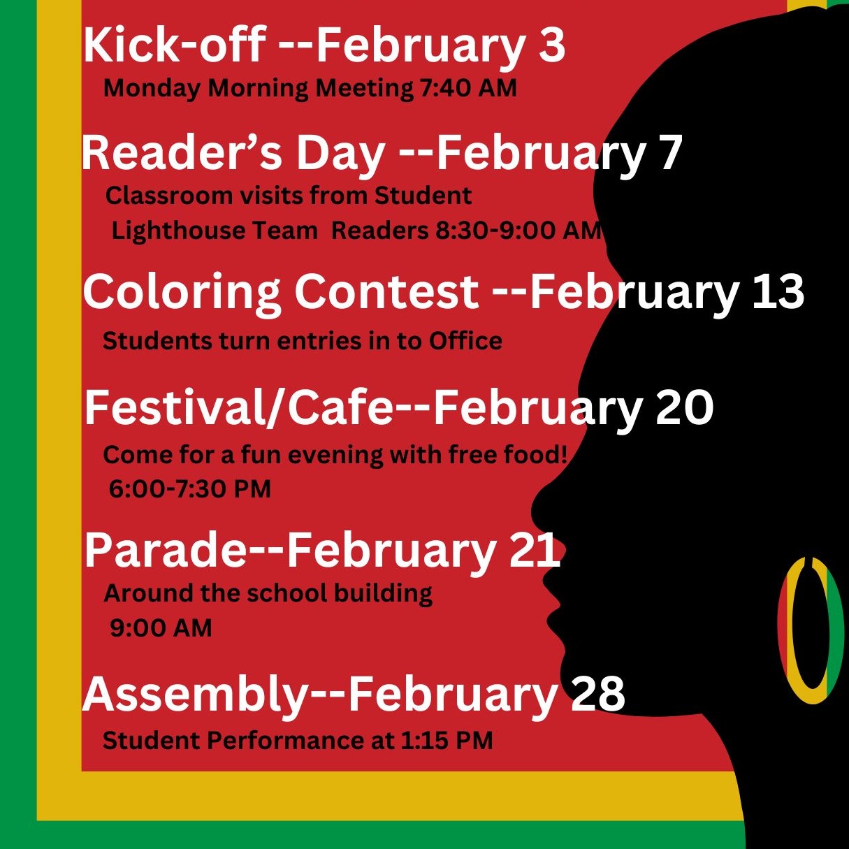 list of activities for black history month: 