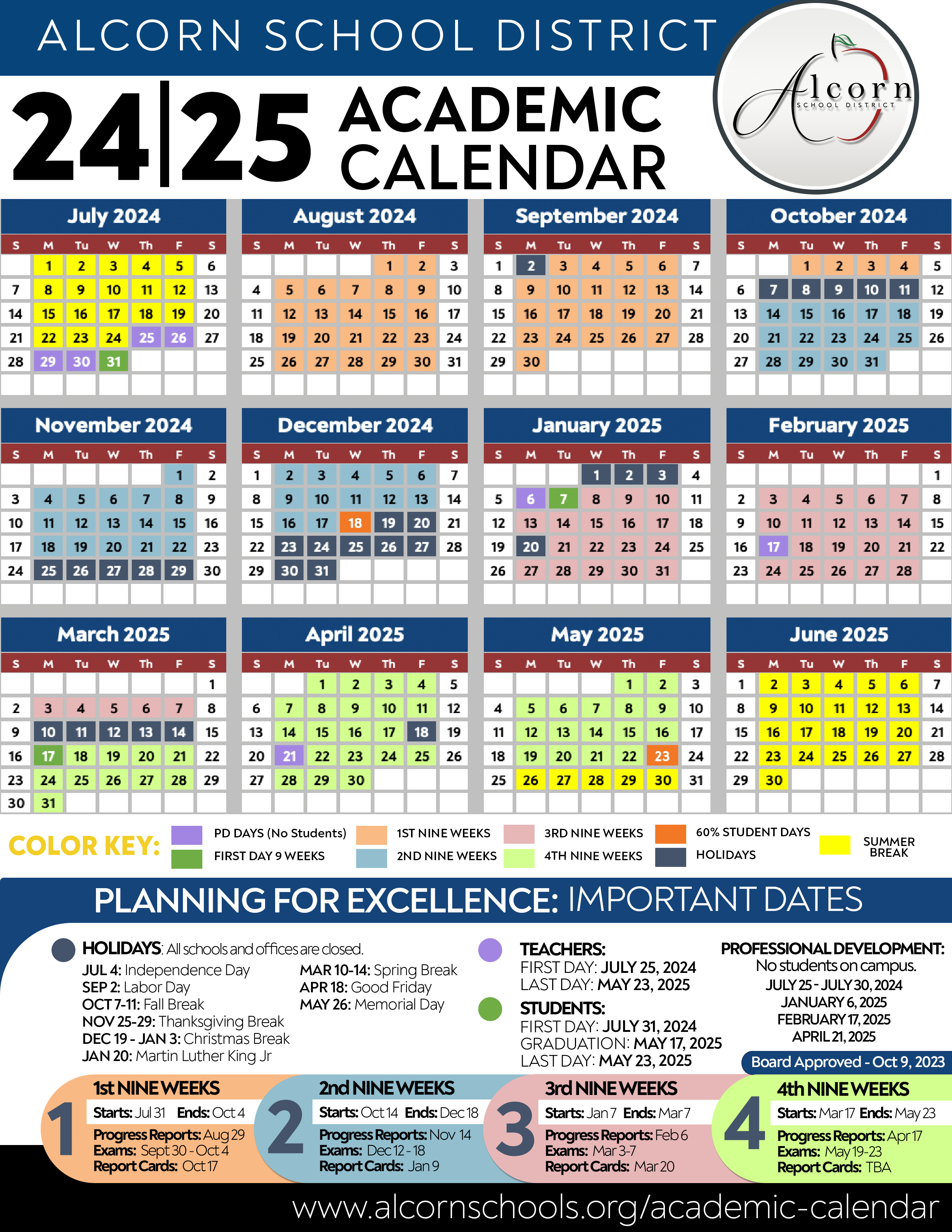 ASD 24 25 Calendar