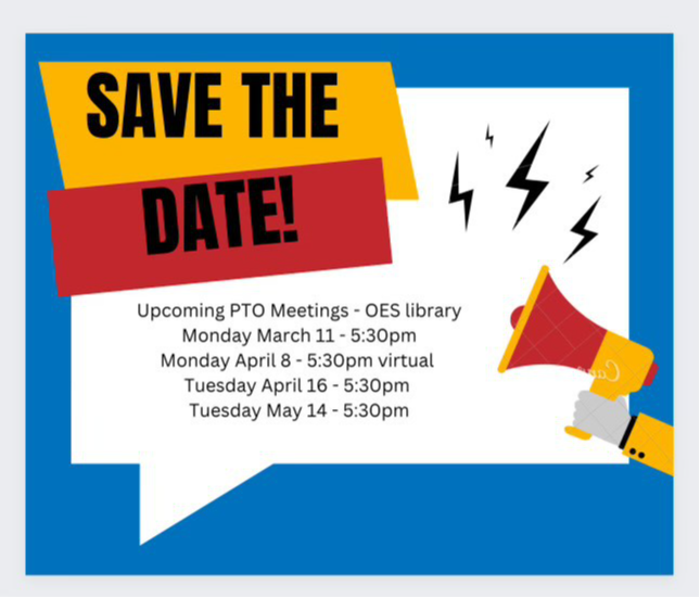 Graphic communicating PTO Meeting Dates