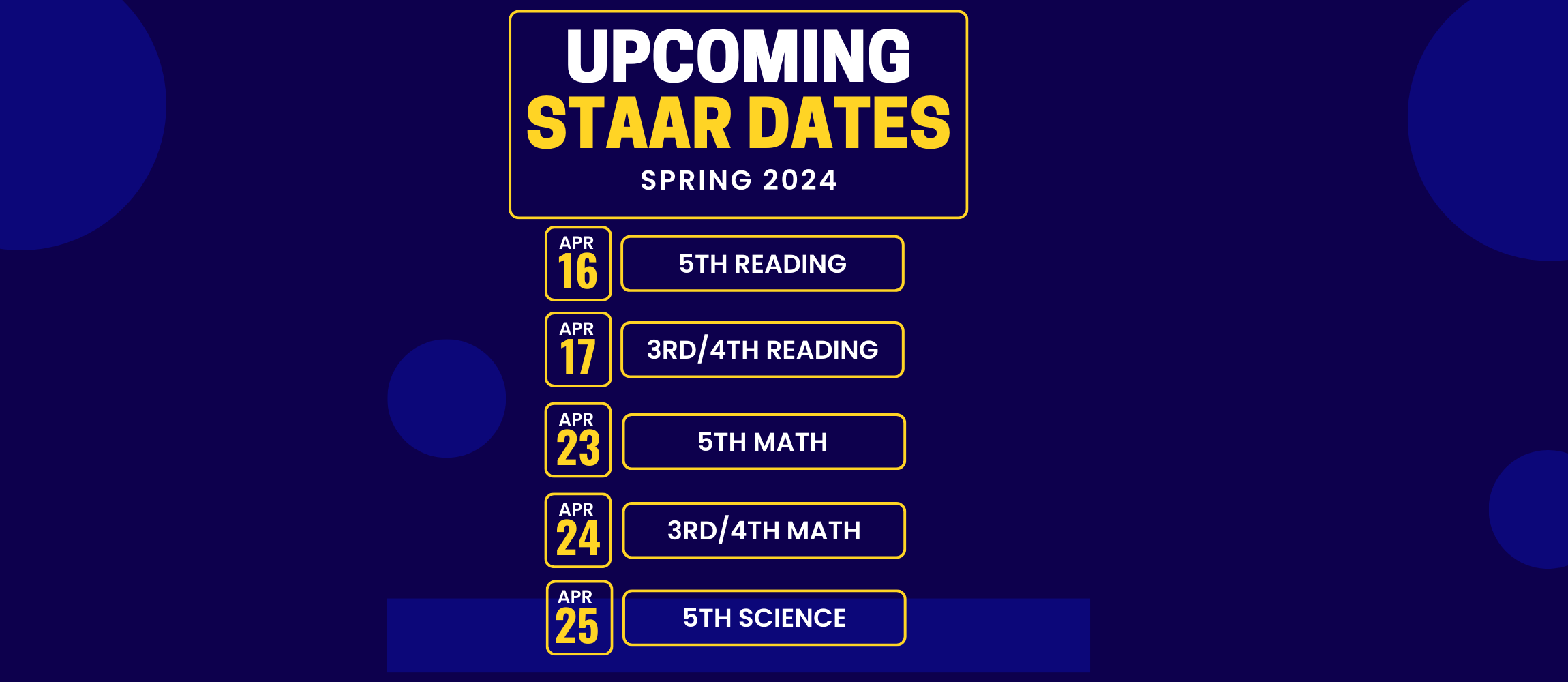 STAAR Dates