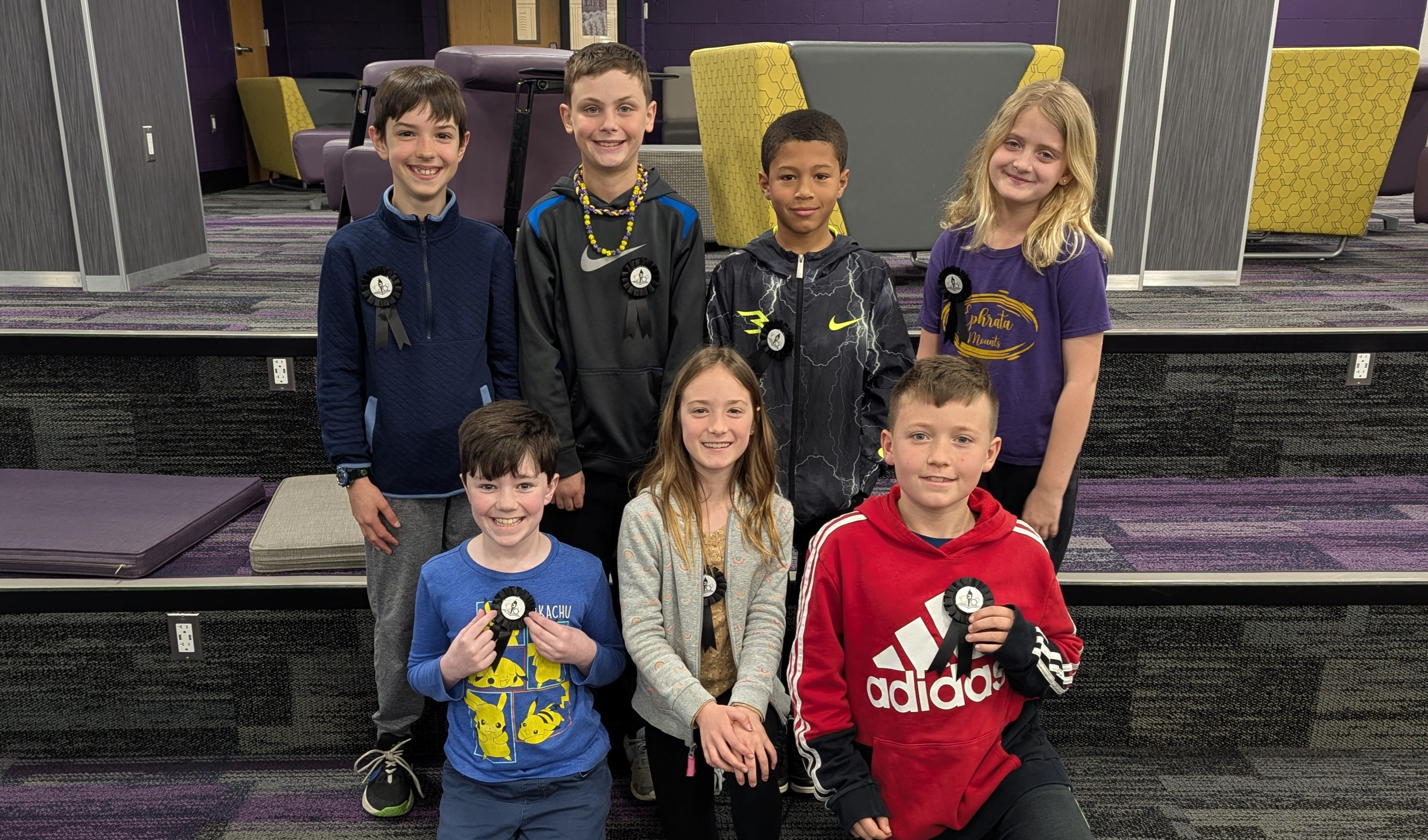 Students hold Reading Olympics awards