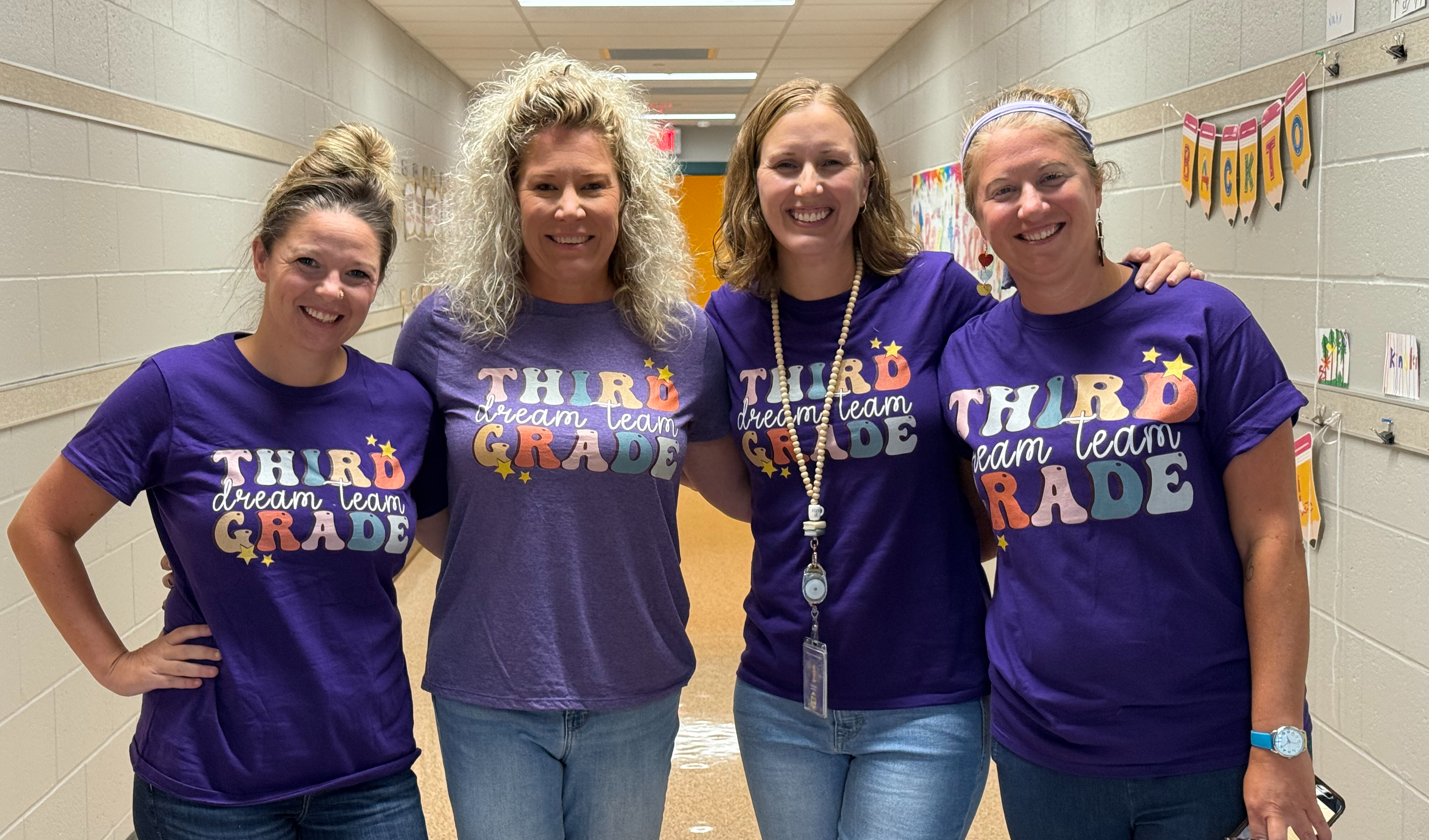 Third Grade Teachers with Matching Shirts