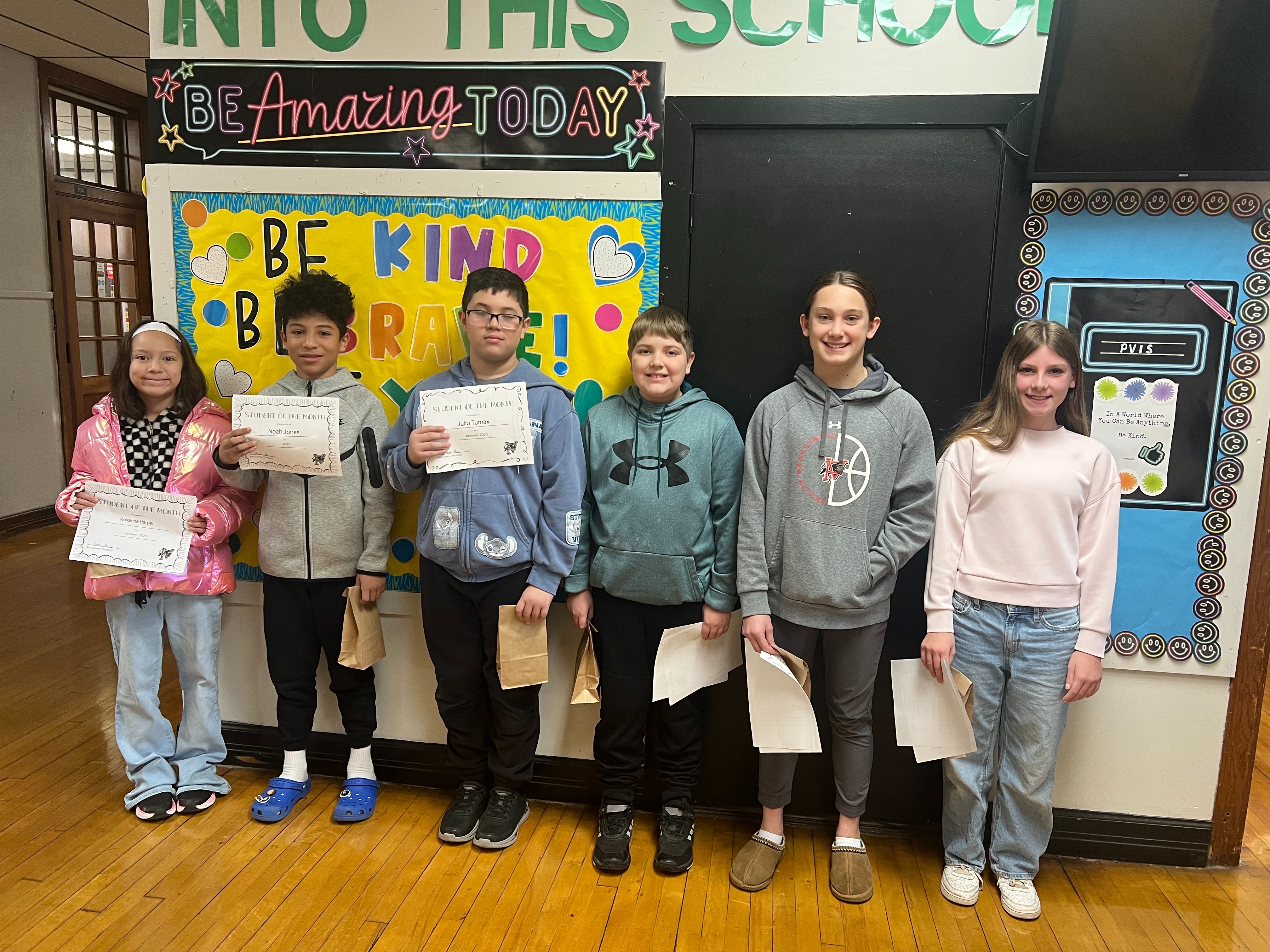 January students of the month pose for a picture