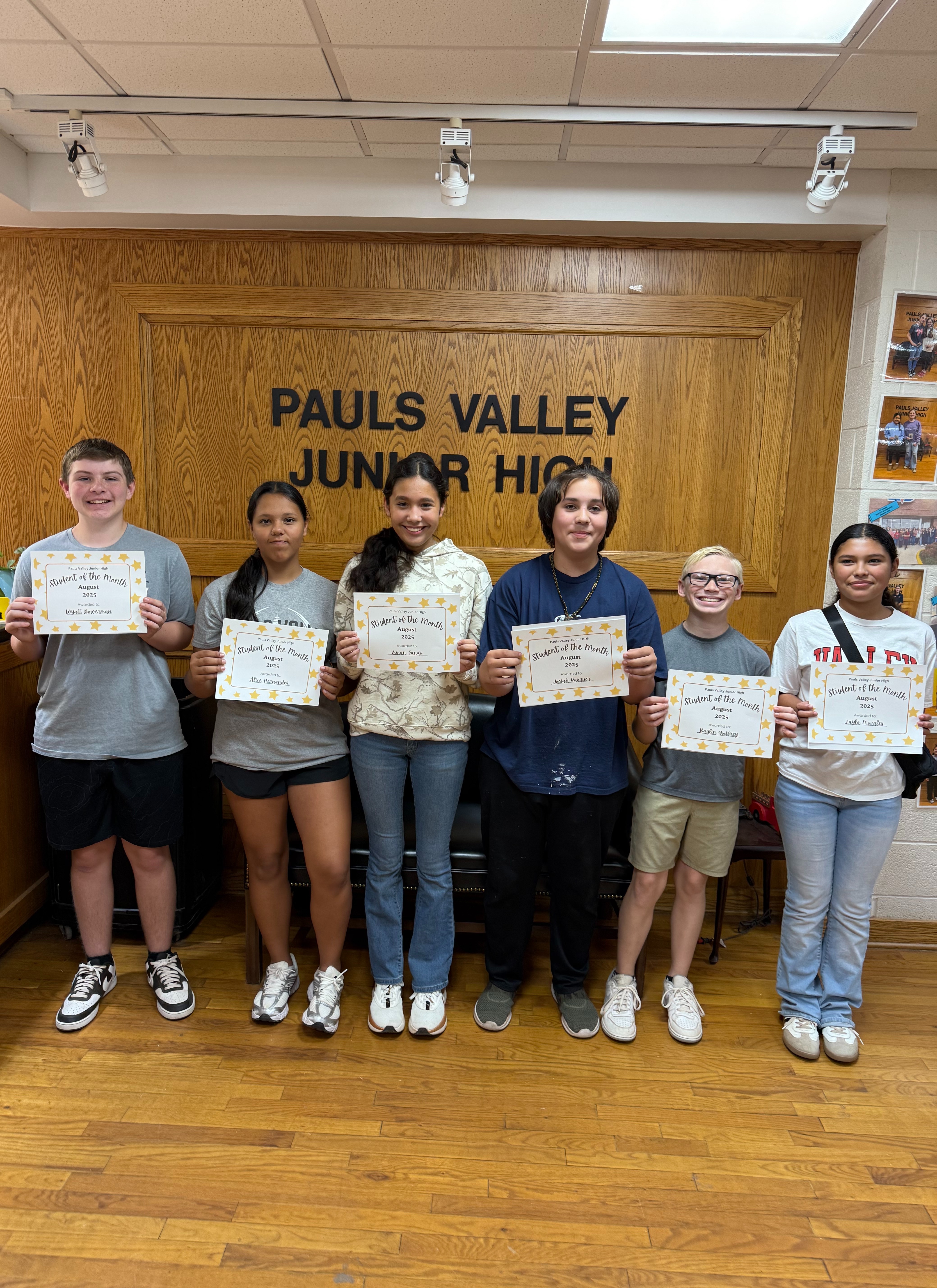 PVJH August Student of the Month
