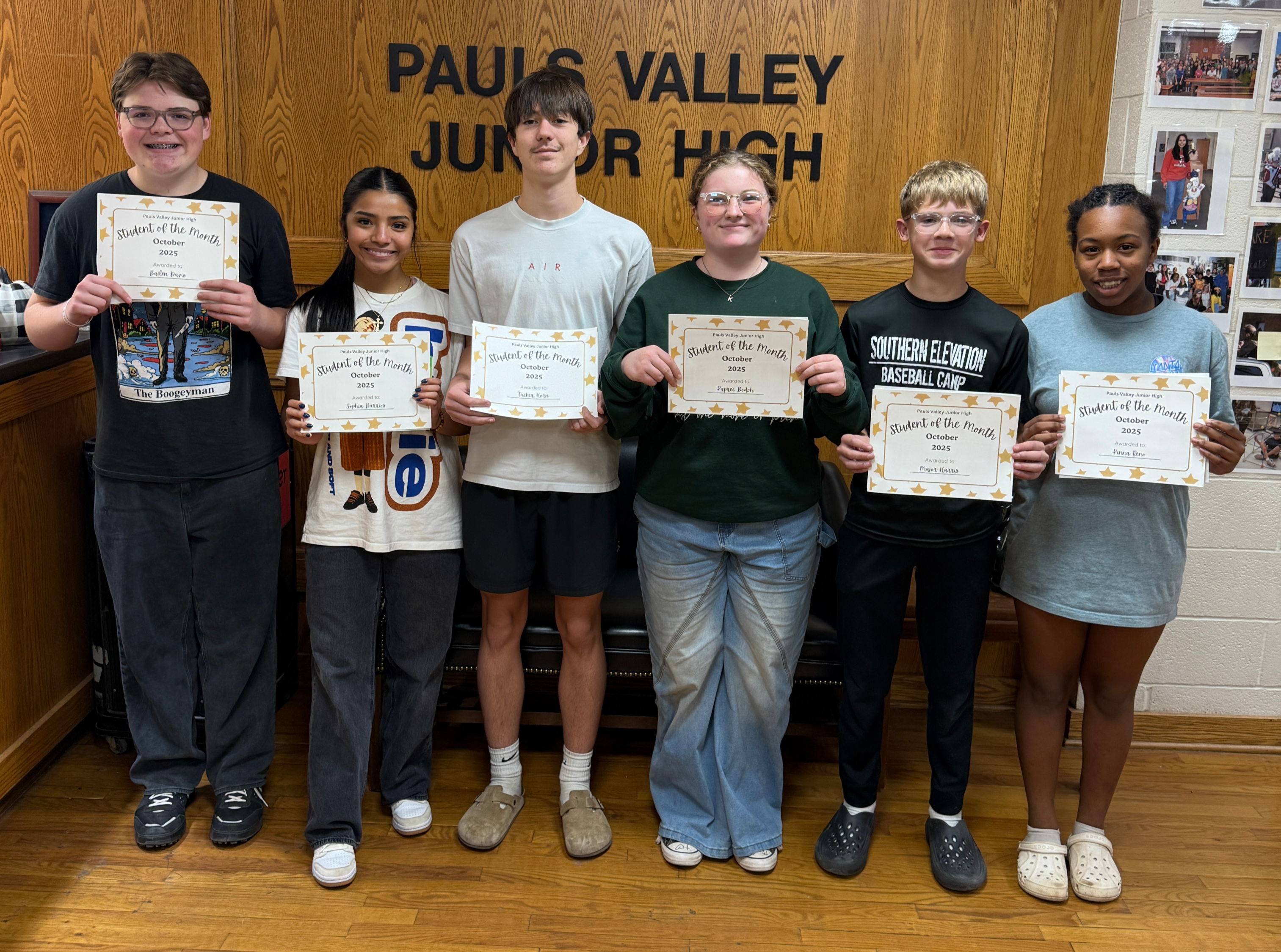 October Students of the month pose together