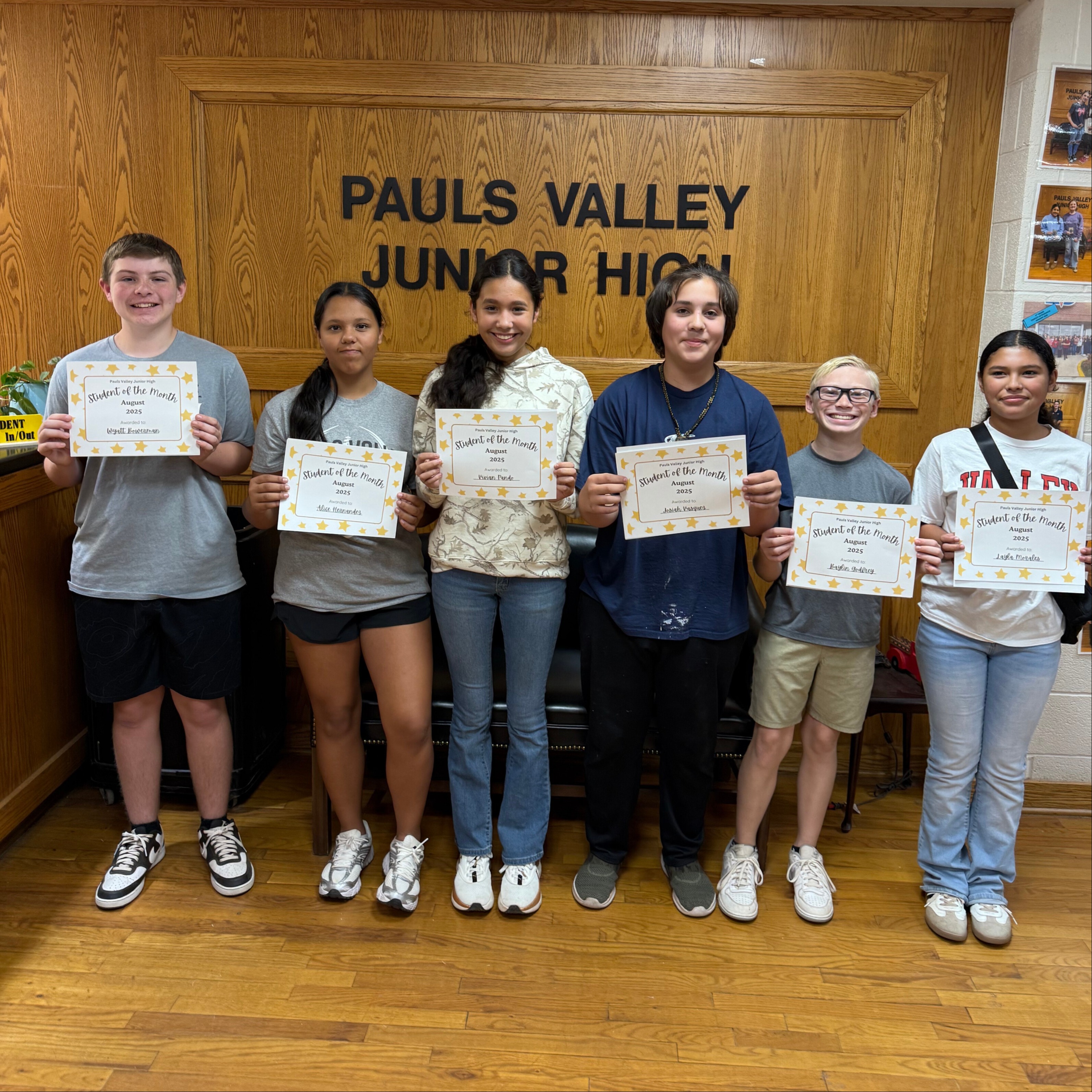 PVJH August Student of the Month