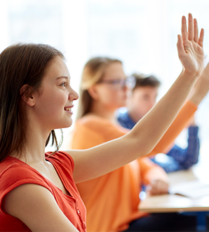 girl raising hand