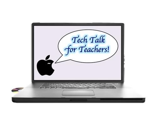 Tech talk for teachers with a computer 