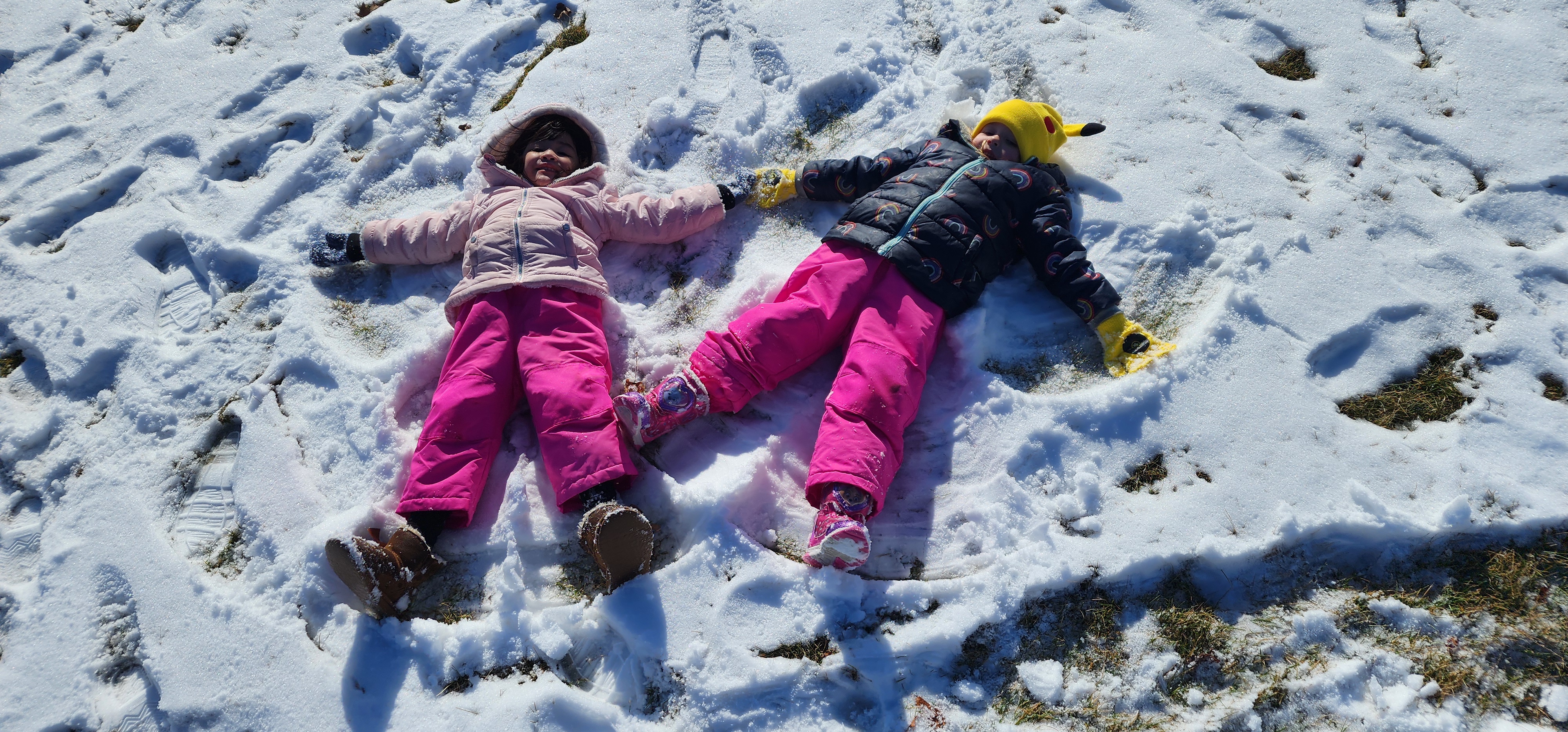 Douglas Students making Snow Angels