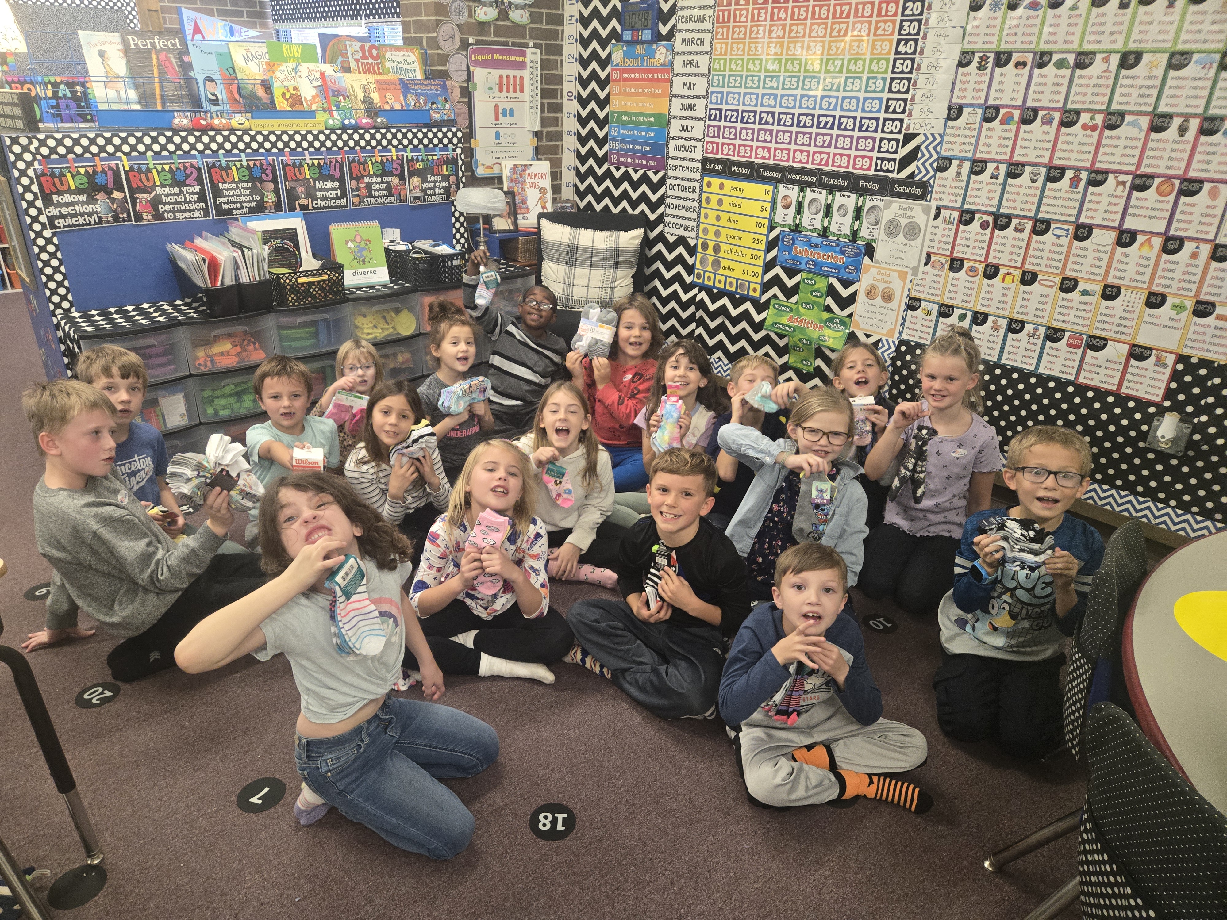 students display socks