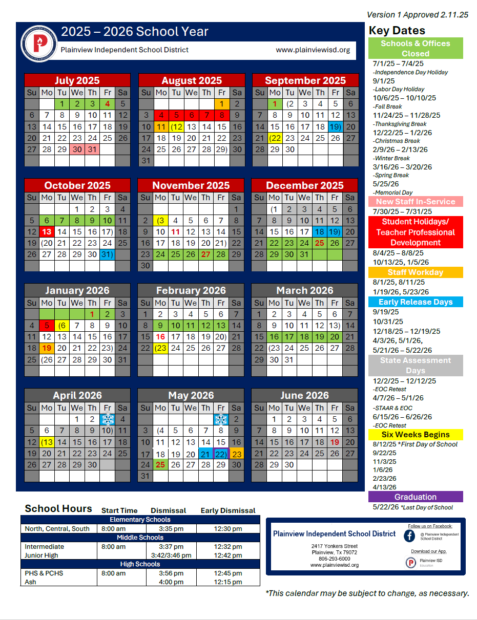 Instructional Calendar