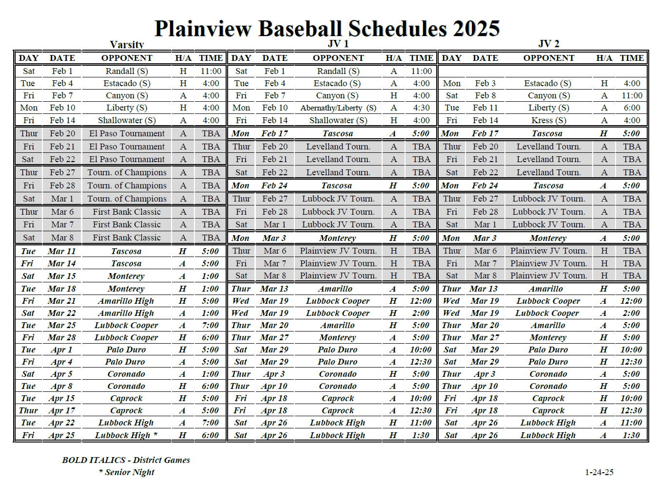 PHS baseball