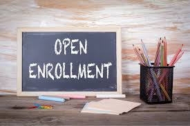 open enrollment written on chalkboard