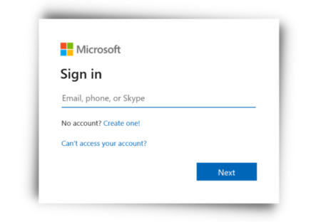 Microsoft Sign on Screen Image