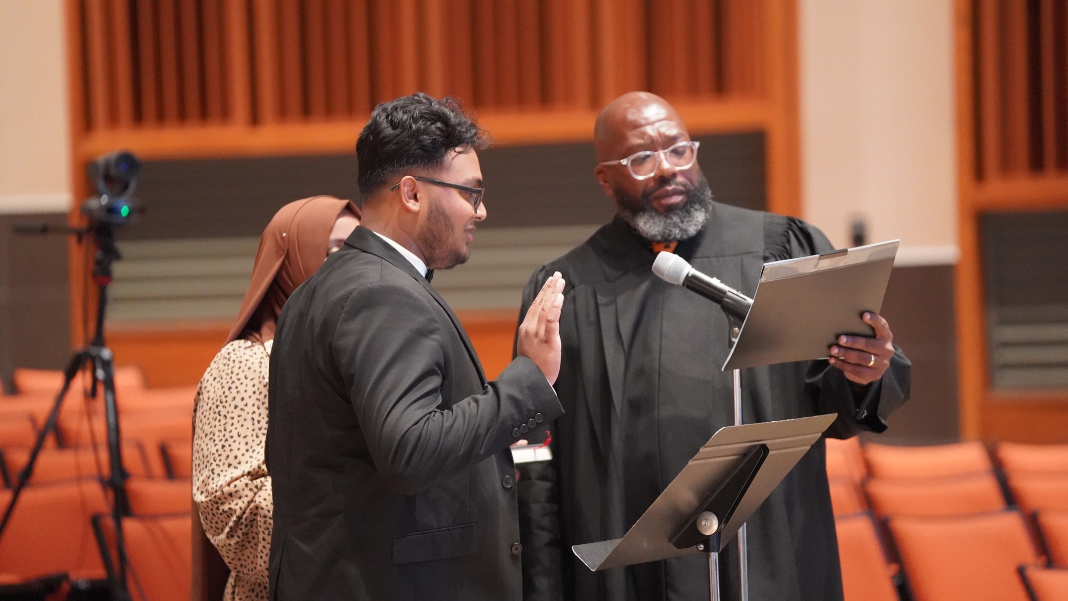 Rayhan Rashid getting sworn in