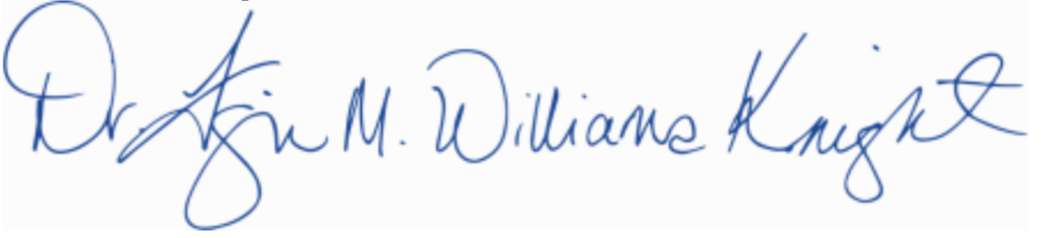 Signature of Dr. Tonja M. Williams