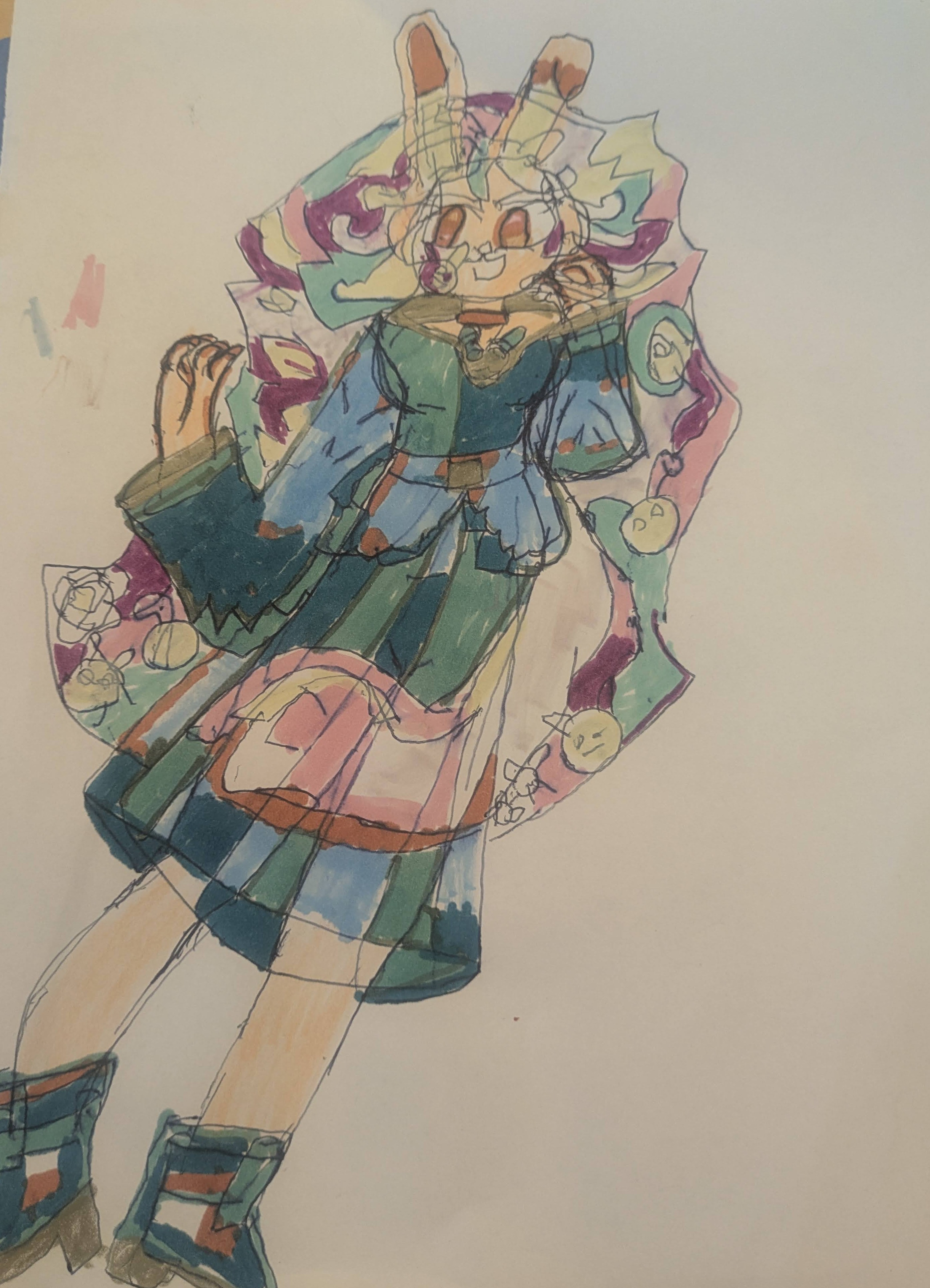 anime character in green dress