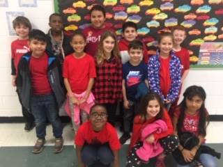 Students in red