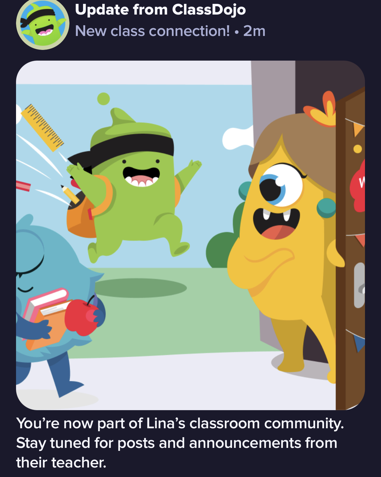 update from class dojo cartoon